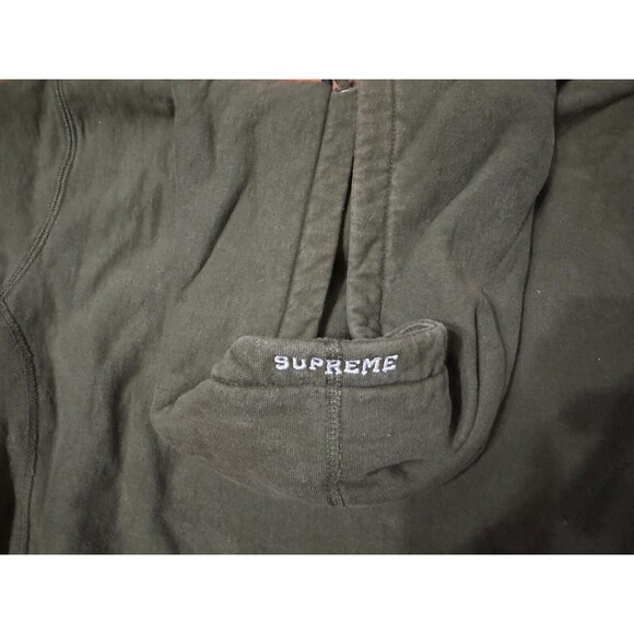 Supreme Tonal S Logo Hoodie Sweatshirt FW17 - Dark Olive Green - Men's Medium - Picture 11 of 11